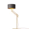 Mark Lowe Adjustable Standard Lamp Grey Linen Shade with Copper Lining
