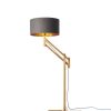 Mark Lowe Adjustable Standard Lamp Grey Linen Shade with Light On