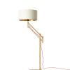 Mark Lowe Adjustable Standard Lamp White Shade Gold Lining